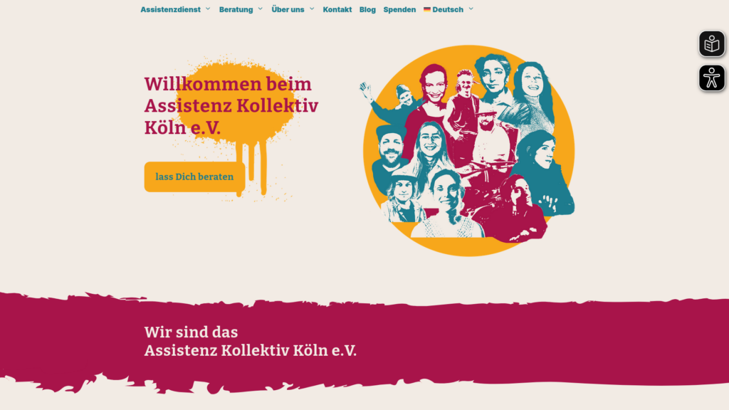 Screenshot Assistenz-Kollektiv Desktop-Ansicht